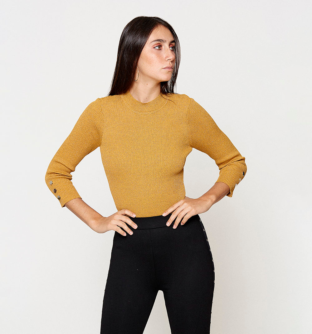 blusa cuello alto mujer