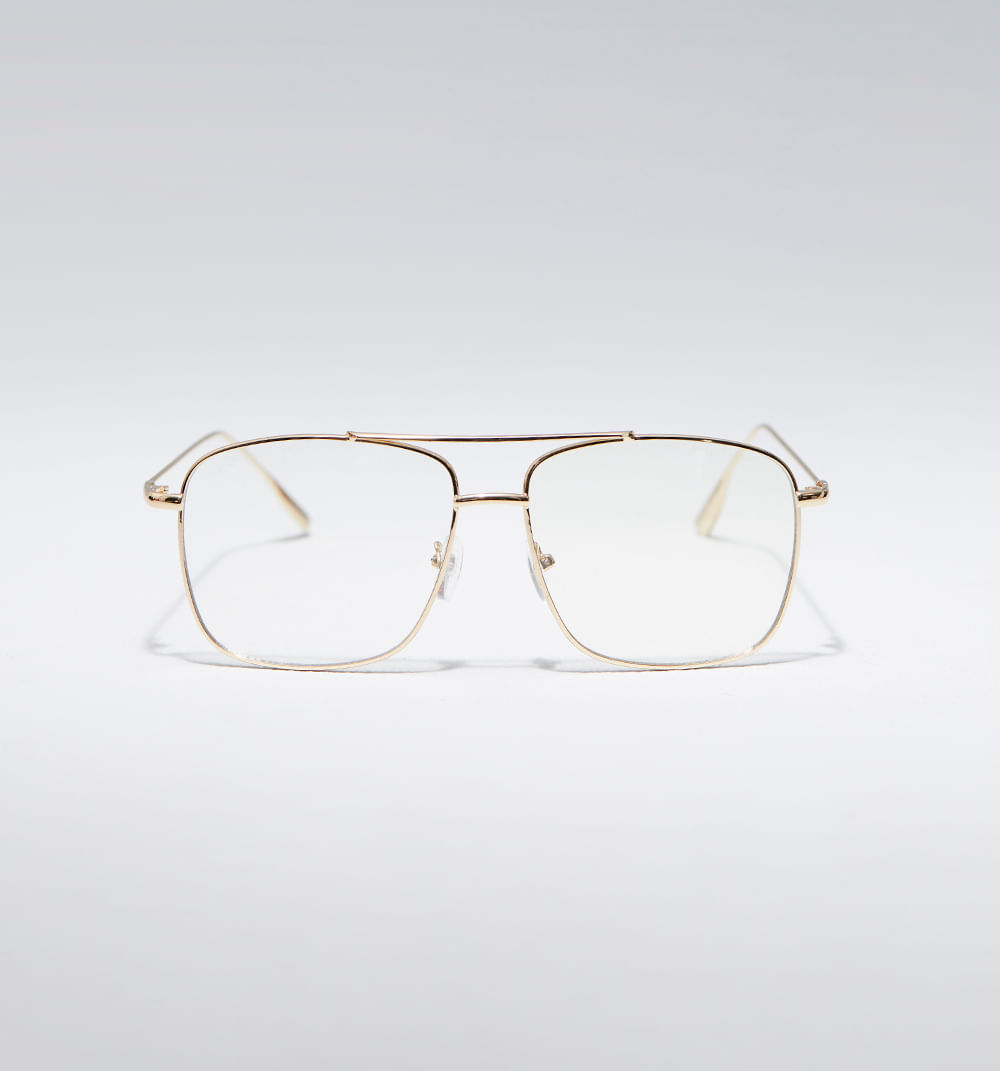 gafas con marco dorado