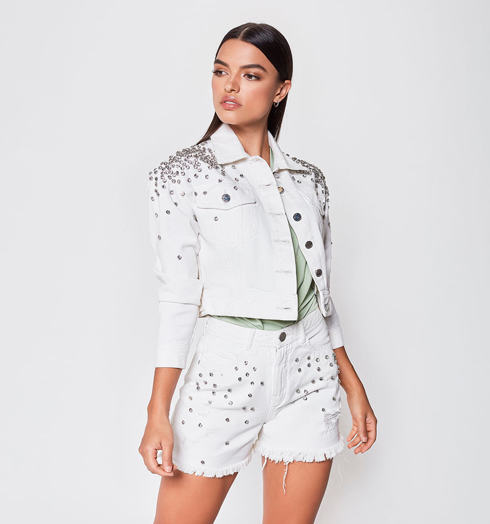 chaquetas blancas para dama