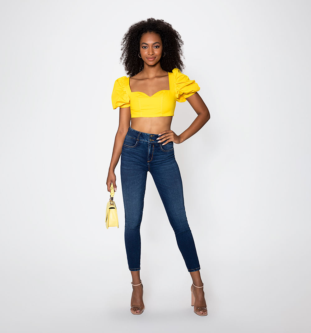 Blusas Camisas Bombachas Blusa Manga Larga Crop Top Manga Bombacha