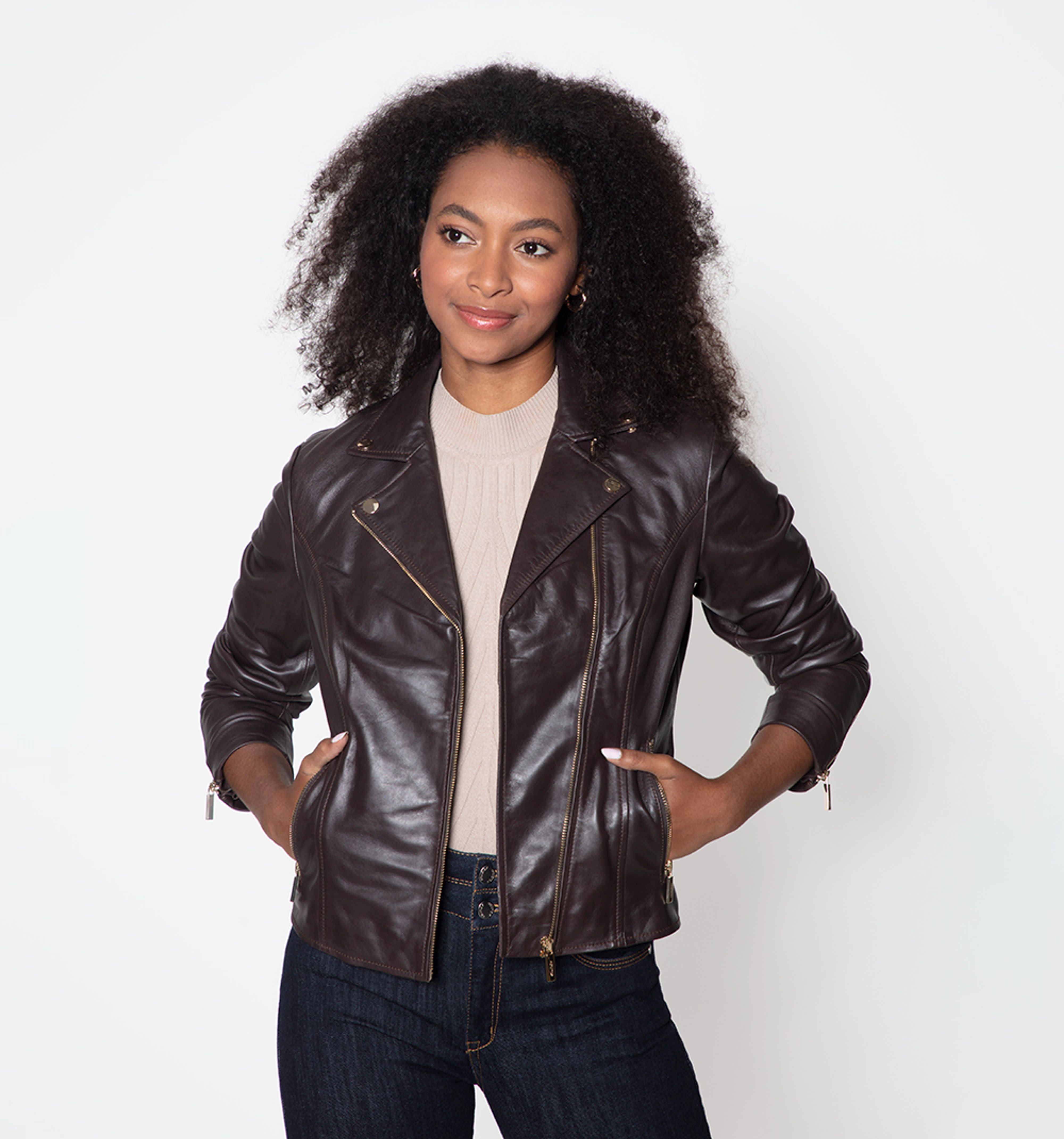 Jeans Outfits Con Chaqueta De Cuero Mezclilla Pantalon De Cuero