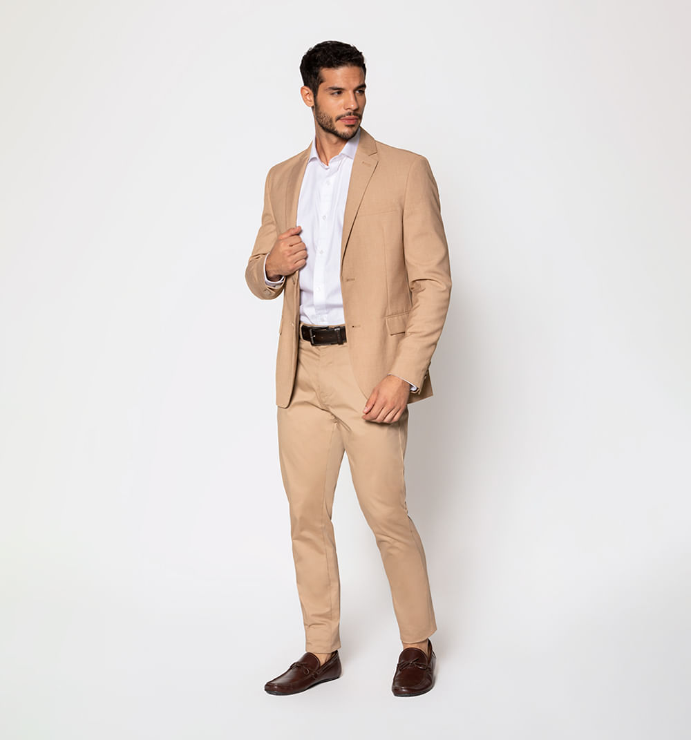 Blazer beige discount hombre pantalon negro