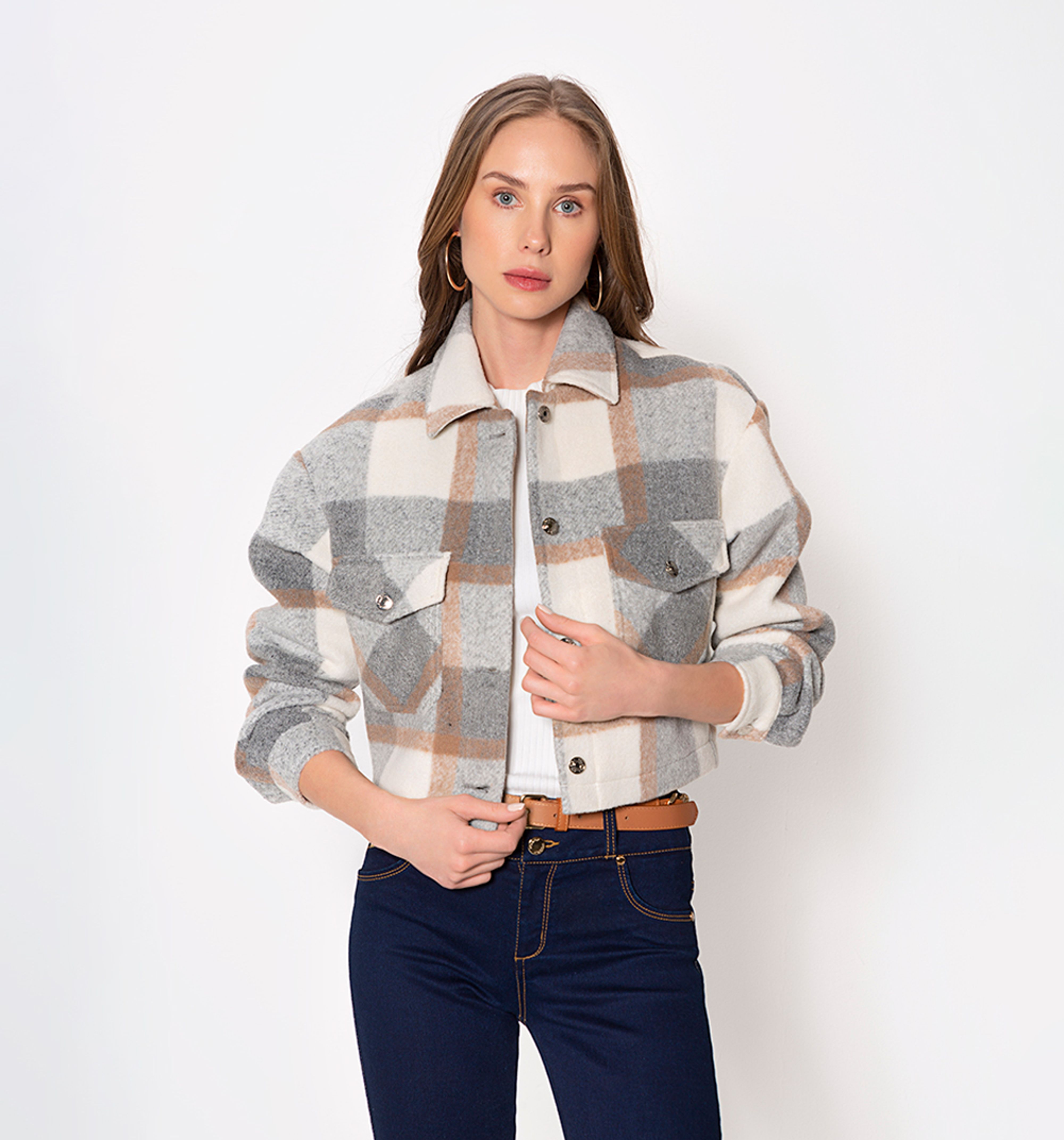 Miniatura 2 de Chaqueta de cuadros gris