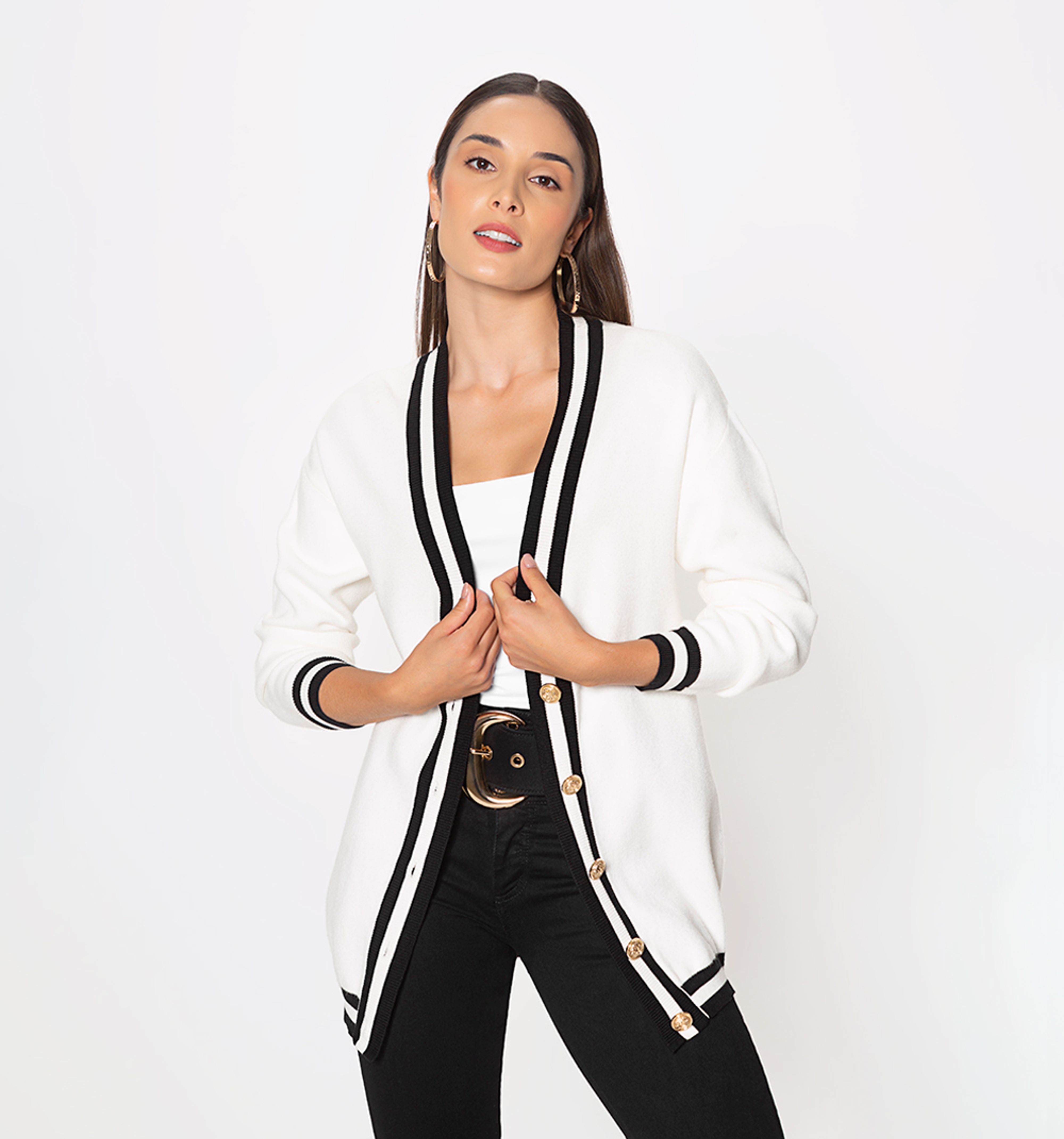 Miniatura 2 de Sobretodo tejido manga larga negronatural