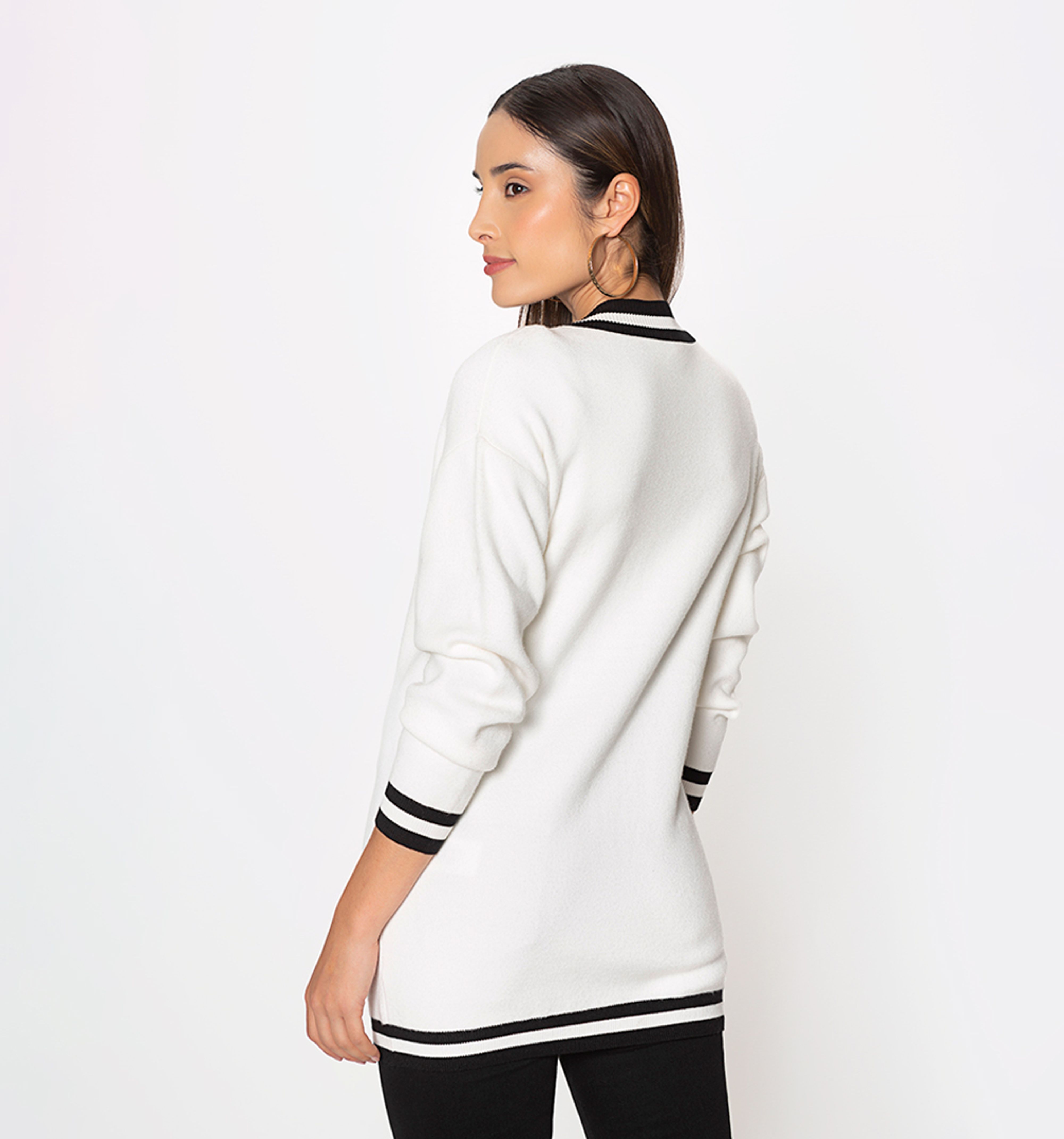 Miniatura 3 de Sobretodo tejido manga larga negronatural