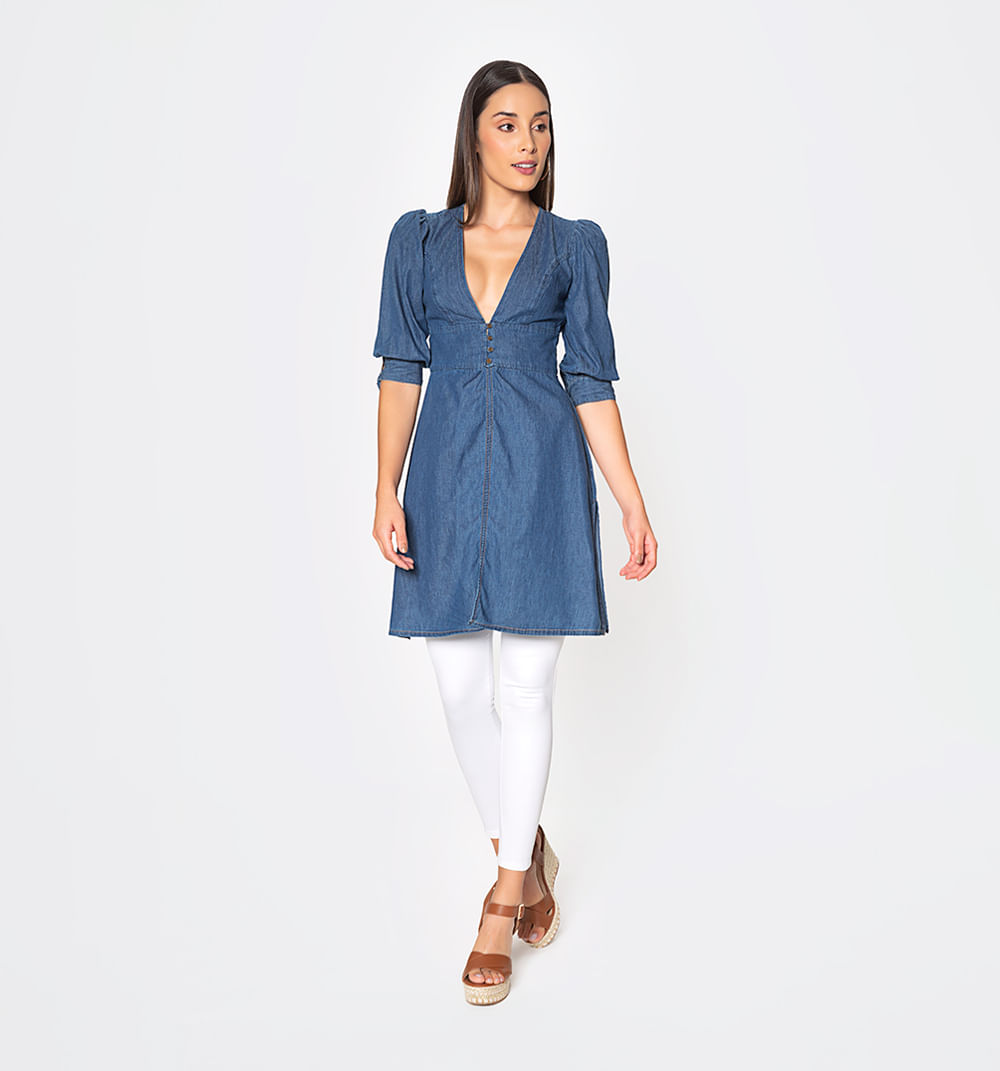 Vestidos en chambray top studio f