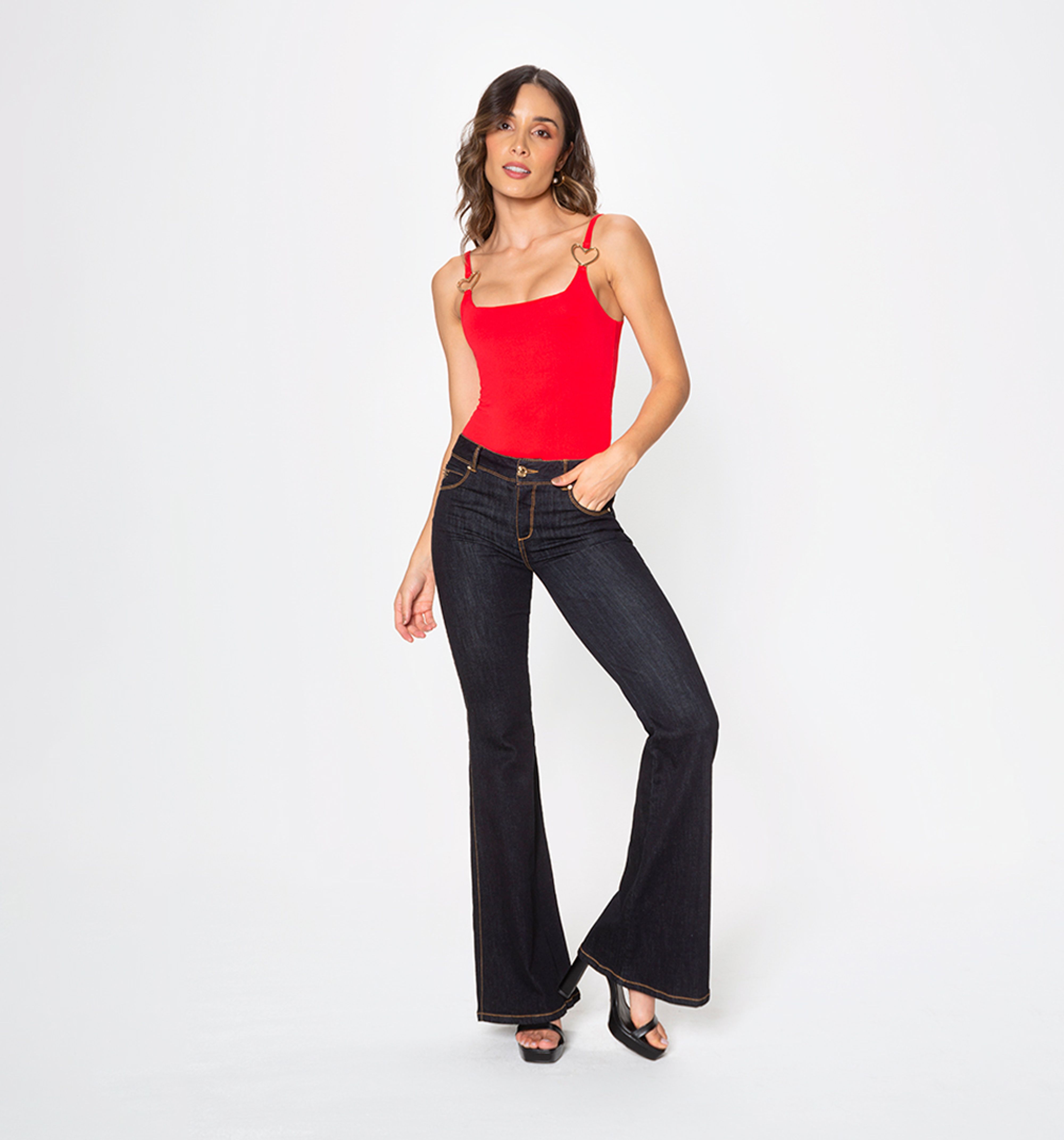 PANTALÓN STUDIO F- CINCO BOLSILLOS- SEMI CAMPANA PARA MUJER