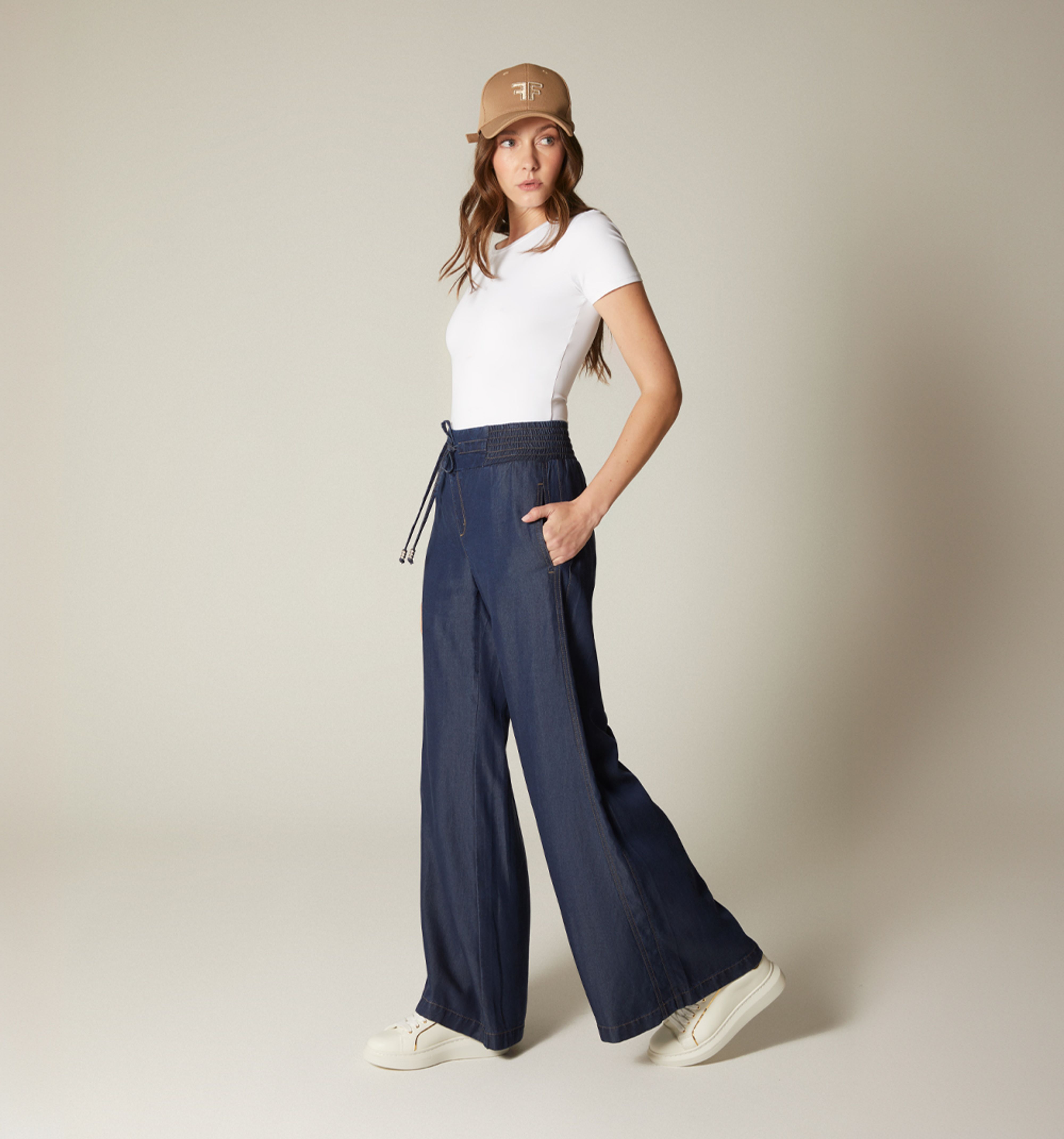 Tiro Alto Pantalon Palazzo Jeans Palazzo Pants Palazzo Studio F