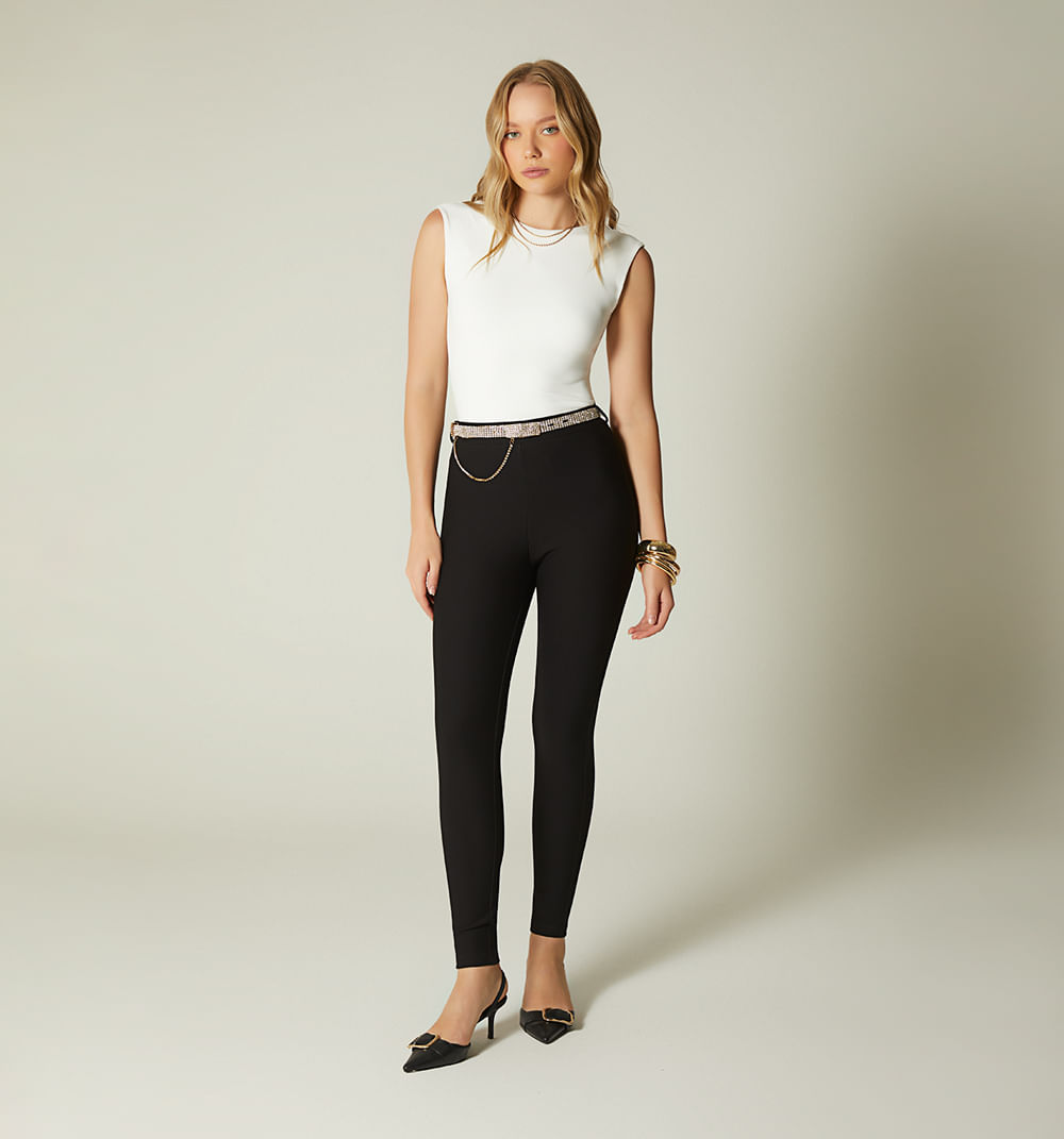 Leggins pitillo tiro alto con correa