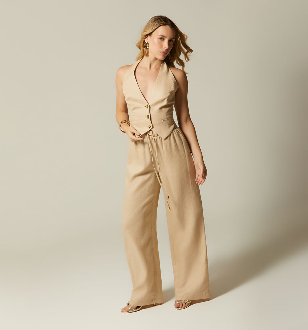 Pantalon tiro alto bota ancha