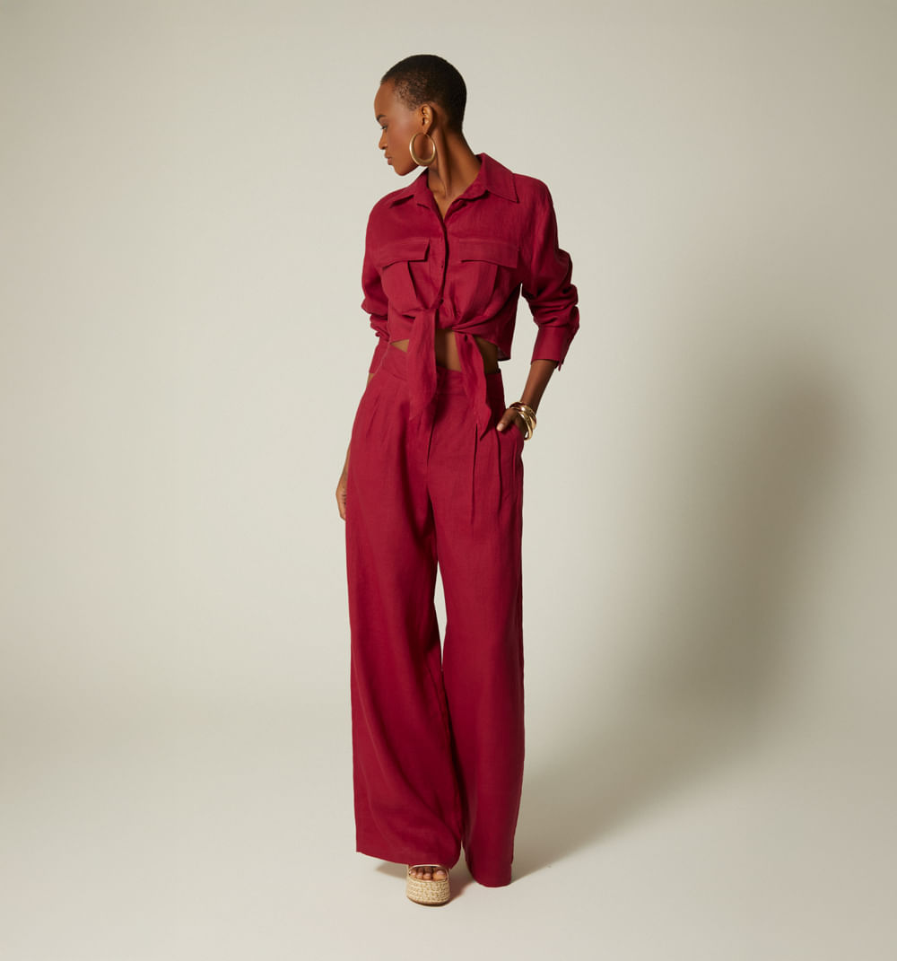 Pantalon palazo de prenses tiro alto