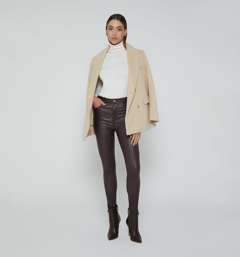 Jean ultraslim tiro super alto en pu