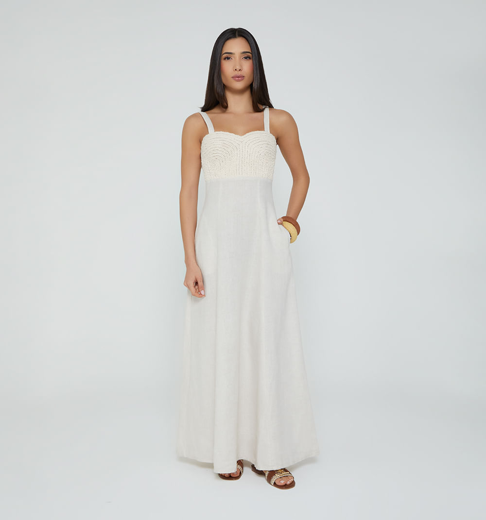 Vestido largo de tiras