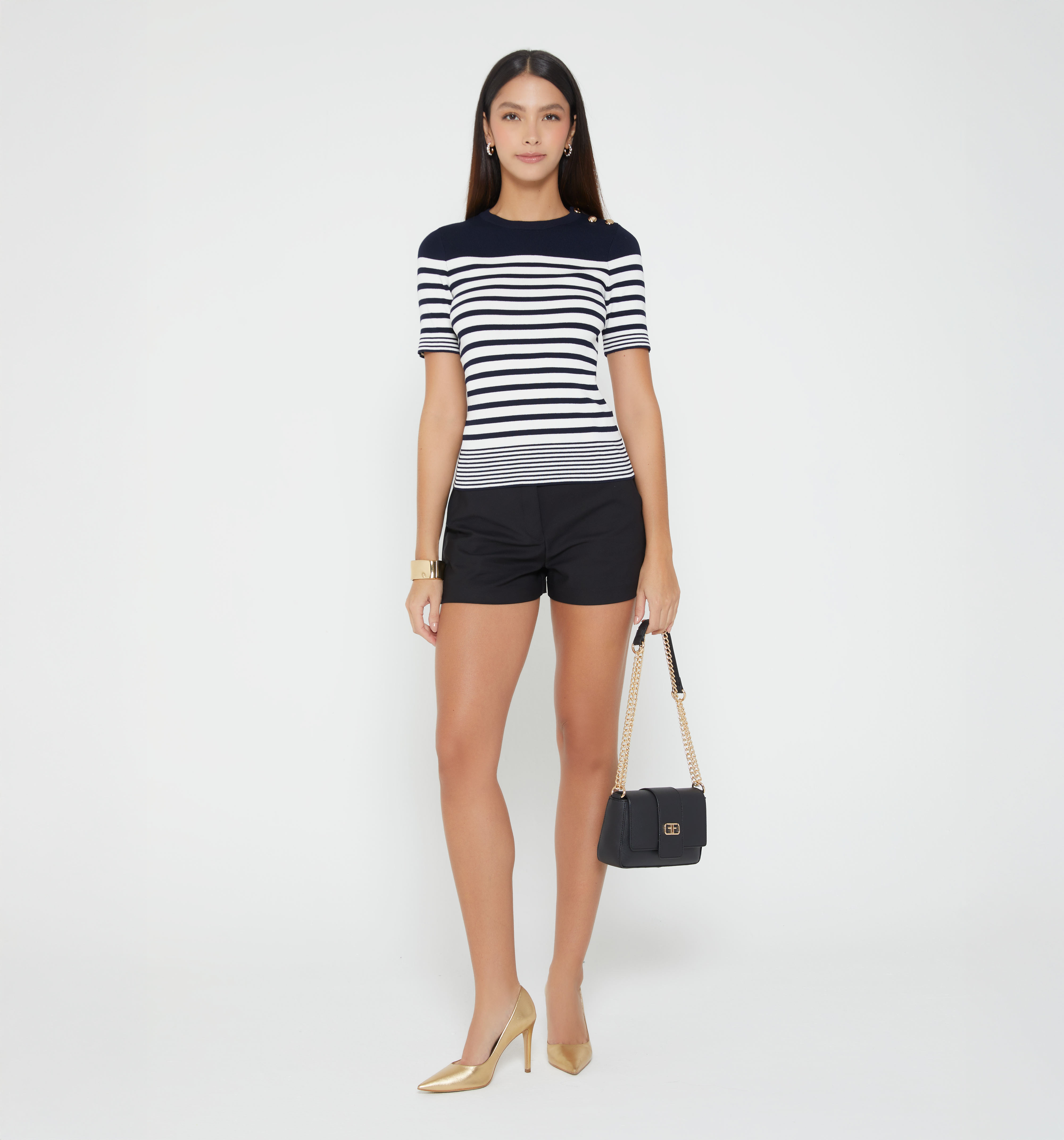 Blusa manga corta a rayas